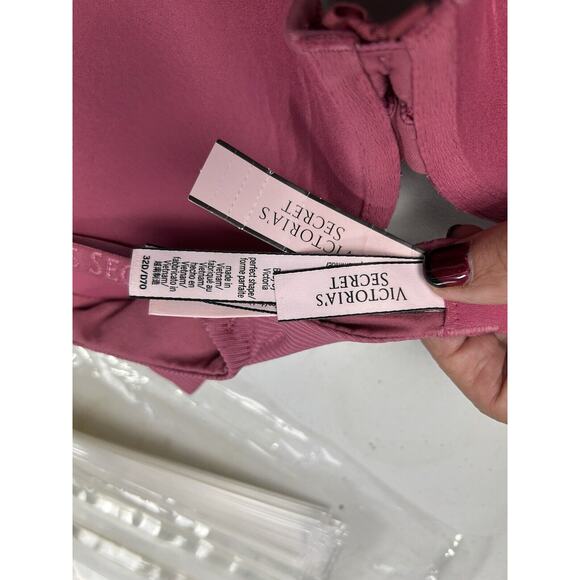 Victoria's Secret Pink 32D Body By‎ Victoria Perfect Shape Push Up Bra NWT Rose - Picture 6 of 10
